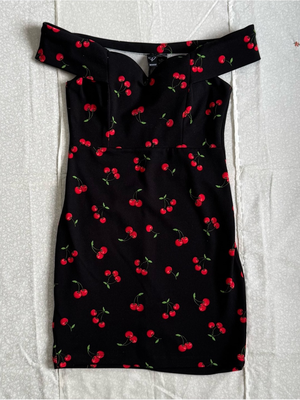 Windsor Off the Shoulder Cherry Mini Dress